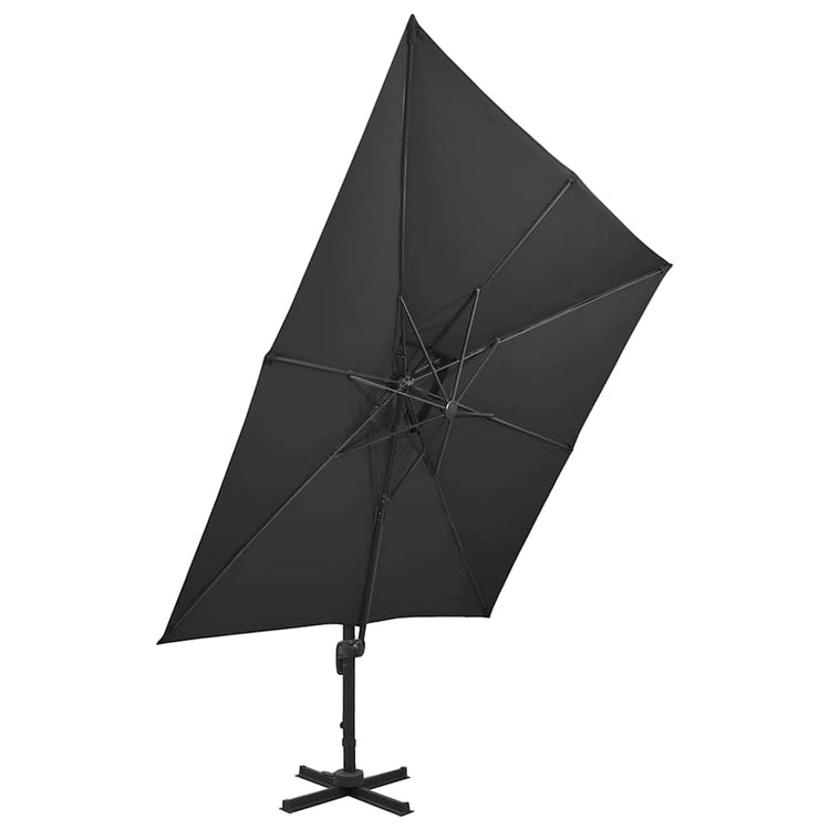 Vidaxl schwimmend Parasol mit Doppeldach 300x300 cm schwarz