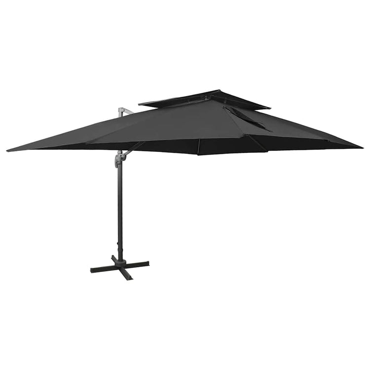 Vidaxl schwimmend Parasol mit Doppeldach 400x300 cm schwarz