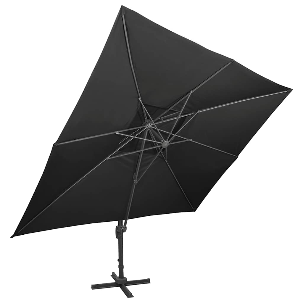 Vidaxl schwimmend Parasol mit Doppeldach 400x300 cm schwarz