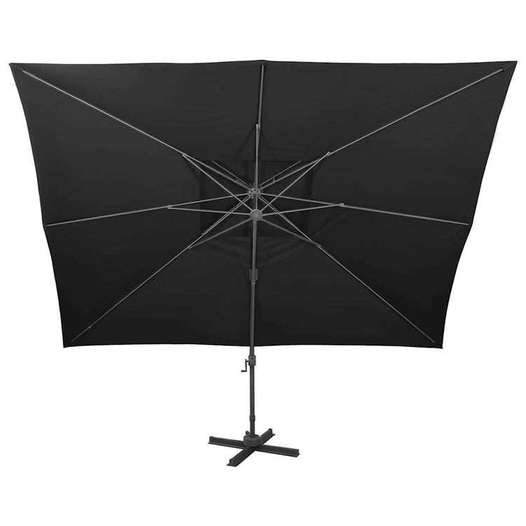Vidaxl schwimmend Parasol mit Doppeldach 400x300 cm schwarz