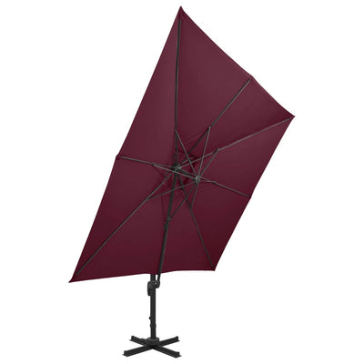 Vidaxl -schwimmendes Parasol mit Doppeldach 300x300 cm Burgunderrot