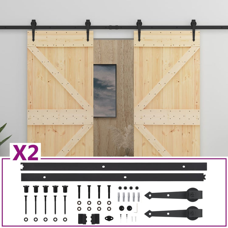 Vidaxl -Schiebetür mit Teig 80x210 cm Festkiefer
