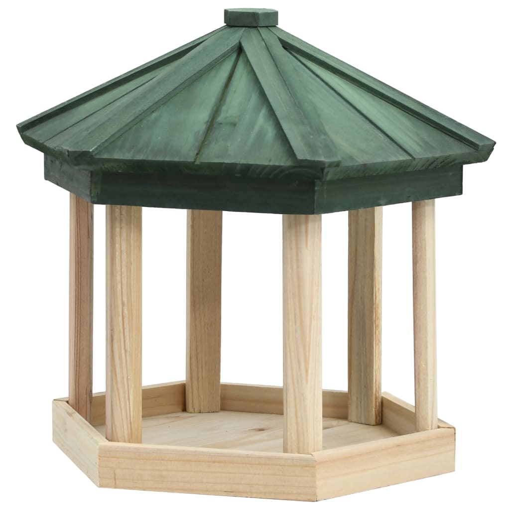 Vidaxl Vogelfutter achteckiges 33x30 cm Festkieferholz
