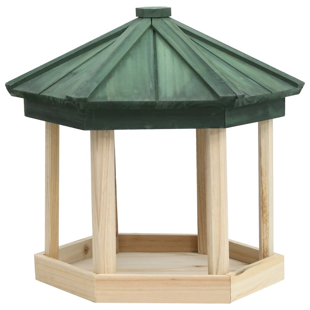 Vidaxl Vogelfutter achteckiges 33x30 cm Festkieferholz
