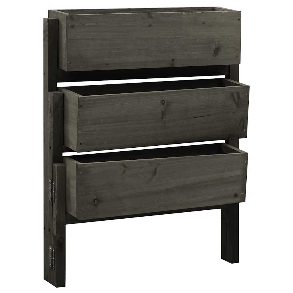 VIDAXL -Pflanzer zusammenbricht 60x14x75 cm Festes Poring Grau