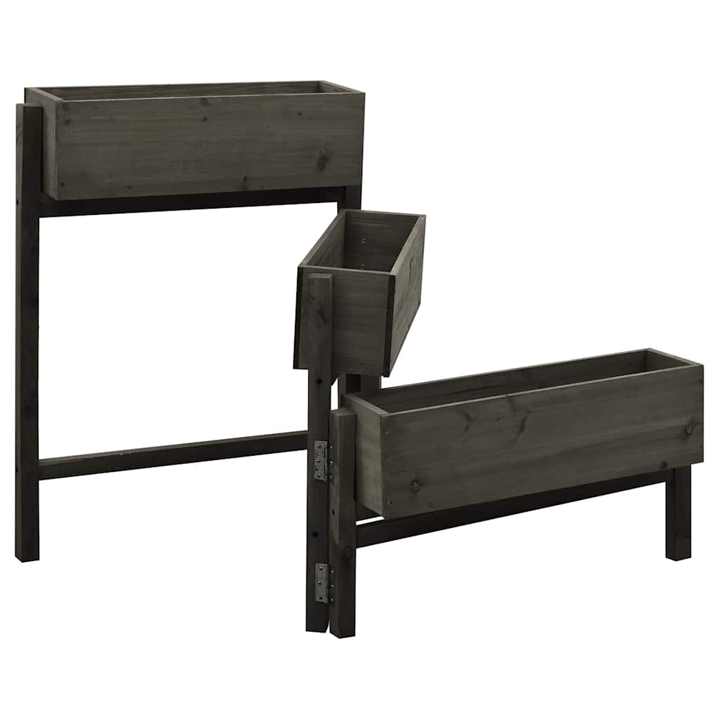 VIDAXL -Pflanzer zusammenbricht 60x14x75 cm Festes Poring Grau