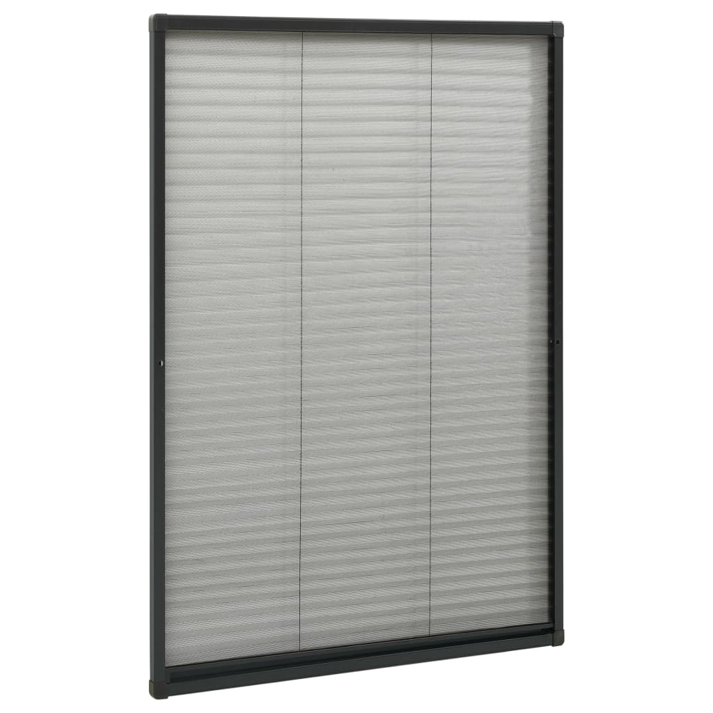 Vidaxx Fenstergitter plissiert 80x160 cm Aluminium Anthrazit