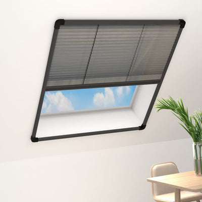 Vidaxx Fenstergitter plissiert 80x160 cm Aluminium Anthrazit