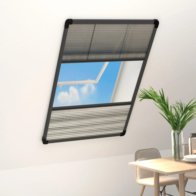Vidaxx Plissee-Fensterschutz mit Verdunklung 80x160 cm Aluminium