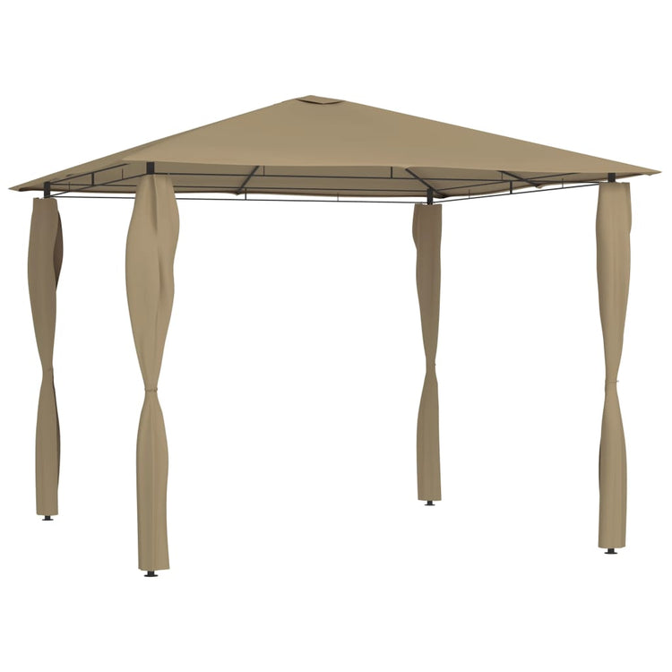 Vidaxl -Laube mit Pole bedeckt 160 g m² 3x3x2,6 M Taupe