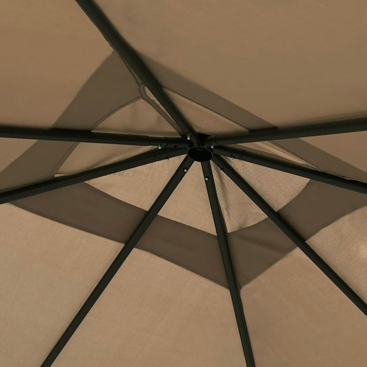 Vidaxl -Laube mit Pole bedeckt 160 g m² 3x3x2,6 M Taupe