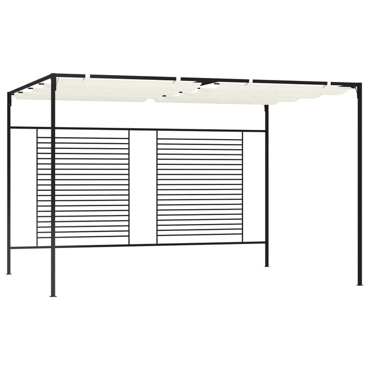 Vidaxl -Laube mit ausziehbarem Dach 180 g m² 3x4x2,3 M cremefarben -gelöscht