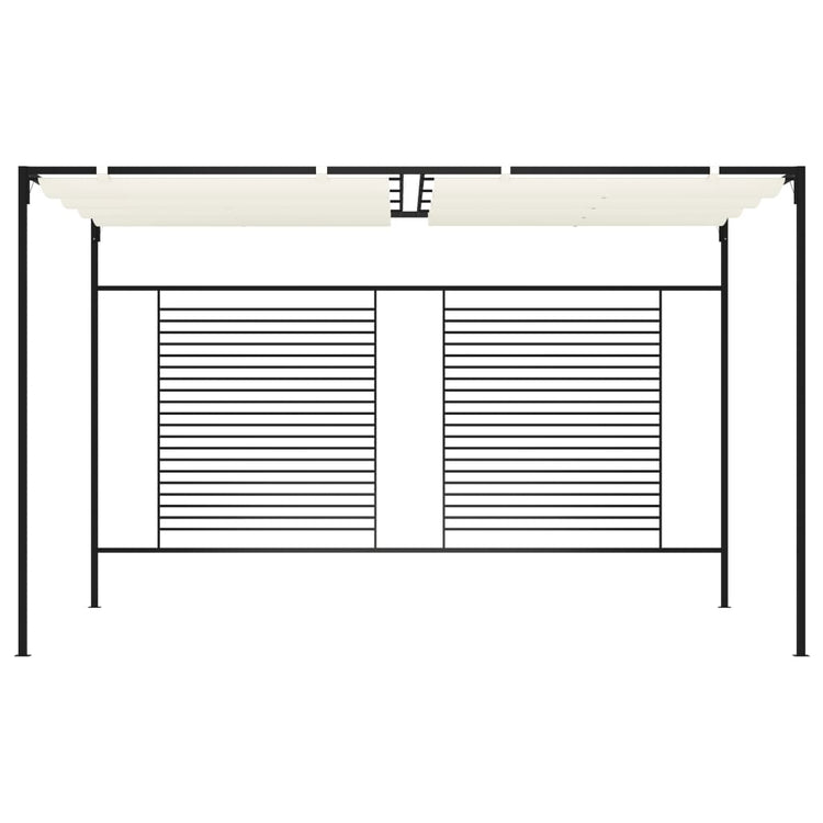 Vidaxl -Laube mit ausziehbarem Dach 180 g m² 3x4x2,3 M cremefarben -gelöscht