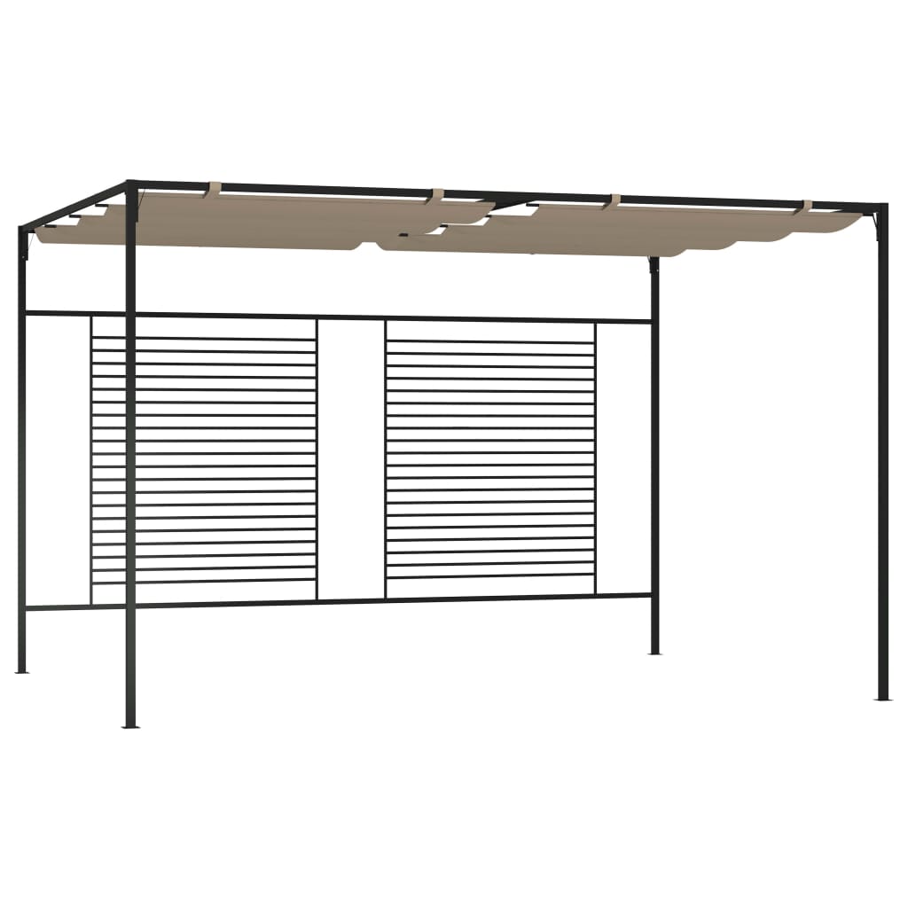 Vidaxl -Laube mit ausziehbarem Dach 180 g m² 3x4x2,3 m Taupe