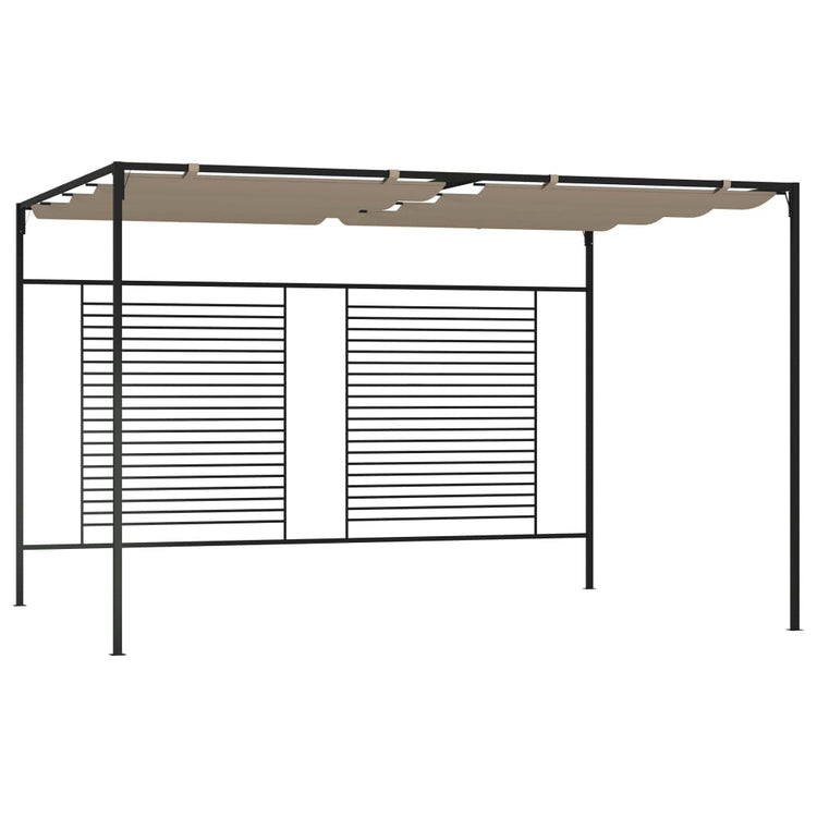 Vidaxl -Laube mit ausziehbarem Dach 180 g m² 3x4x2,3 m Taupe