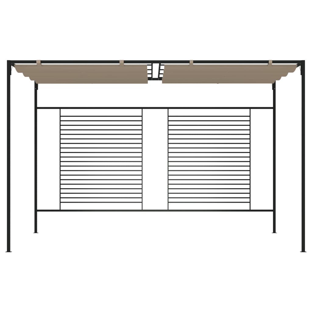 Vidaxl -Laube mit ausziehbarem Dach 180 g m² 3x4x2,3 m Taupe