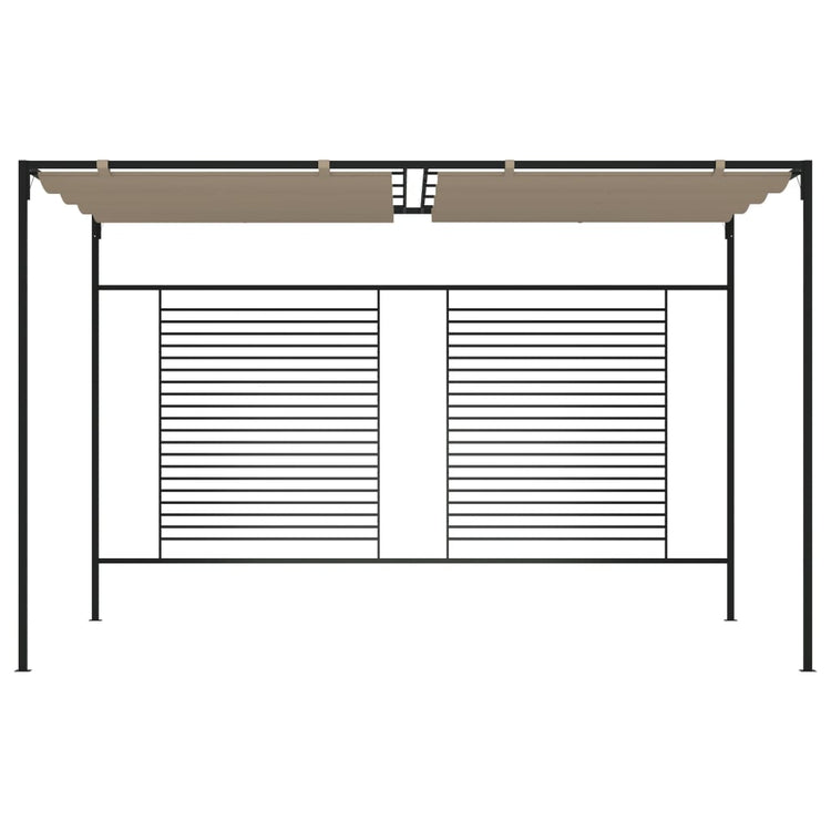 Vidaxl -Laube mit ausziehbarem Dach 180 g m² 3x4x2,3 m Taupe