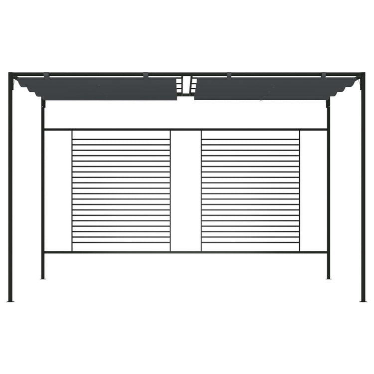 Vidaxl -Laube mit ausziehbarem Dach 180 g m² 4x3x2,3 m Anthrazit -Gelenkt