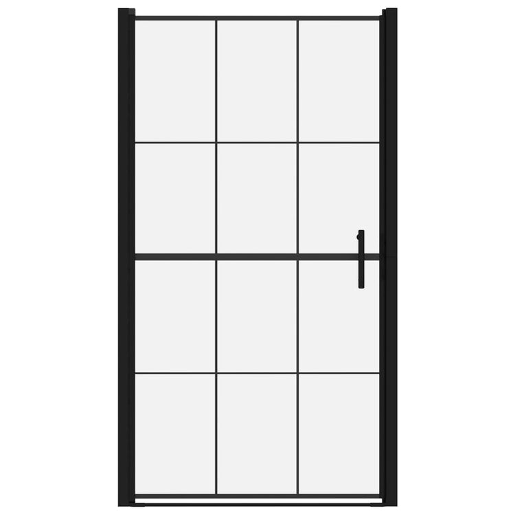 VIDAXL Duschtür 100x178 cm gehärtetes Glas schwarz
