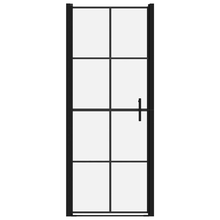 VIDAXL -Duschtür 91x195 cm gehärtetes Glas schwarz