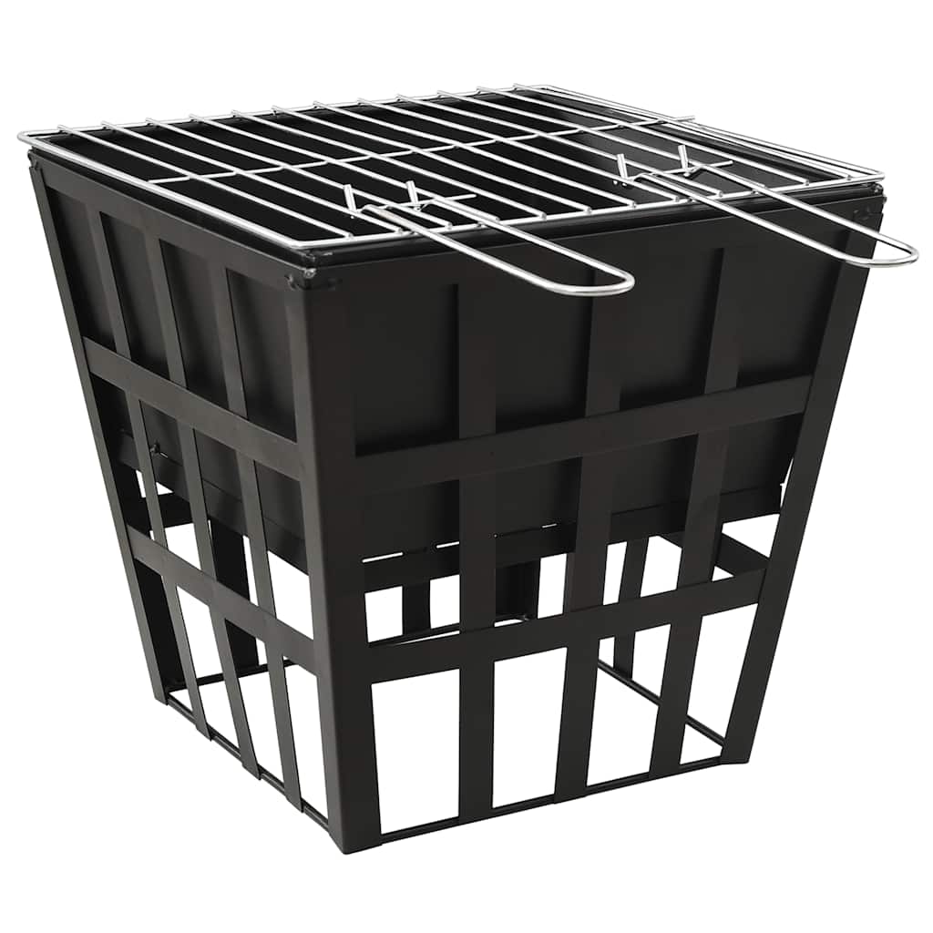 Vidaxxl Feuerstelle und Grill 2-in-1 34x34x48 cm Stahl