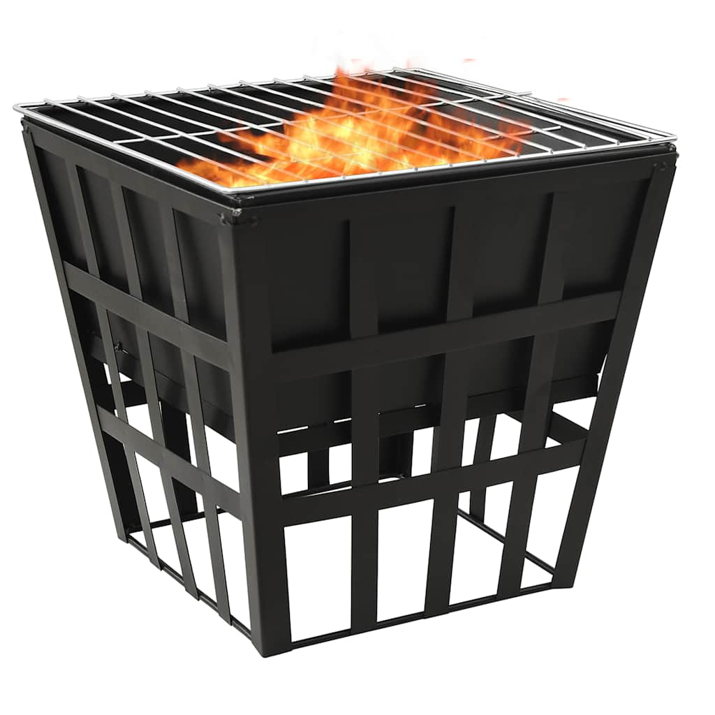 Vidaxxl Feuerstelle und Grill 2-in-1 34x34x48 cm Stahl