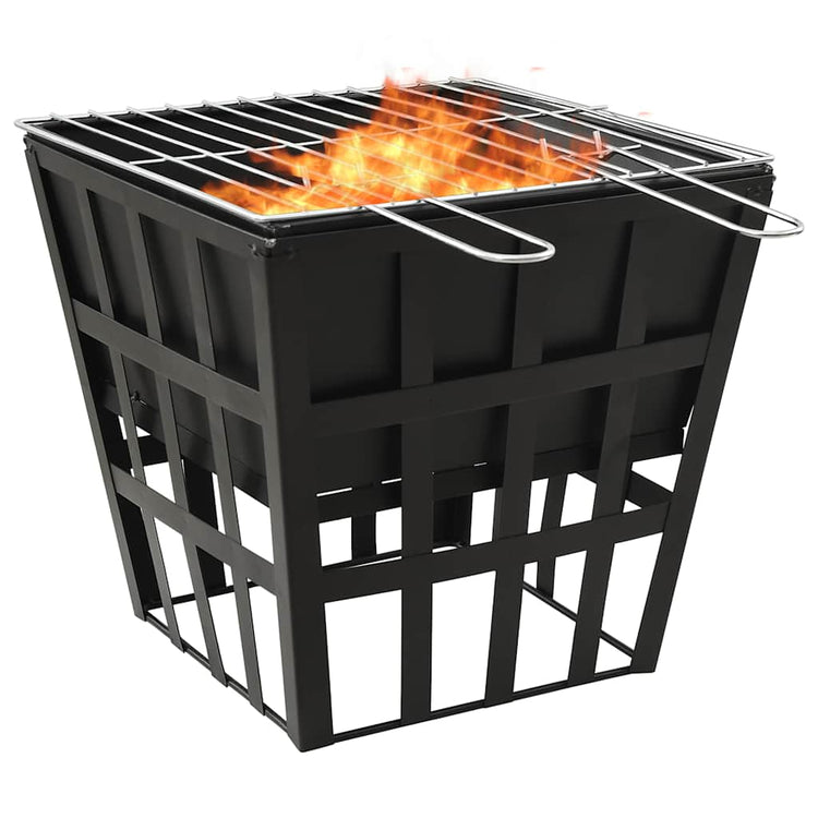 Vidaxxl Feuerstelle und Grill 2-in-1 34x34x48 cm Stahl