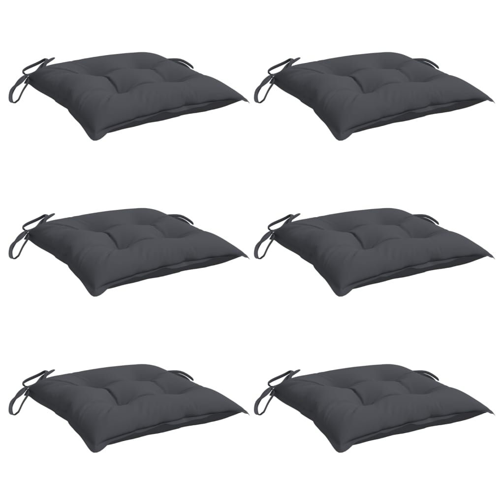 VIDAXL -Stuhlkissen 6 PCs 40x40x7 cm Oxford Stoffanthrazit -gelöscht