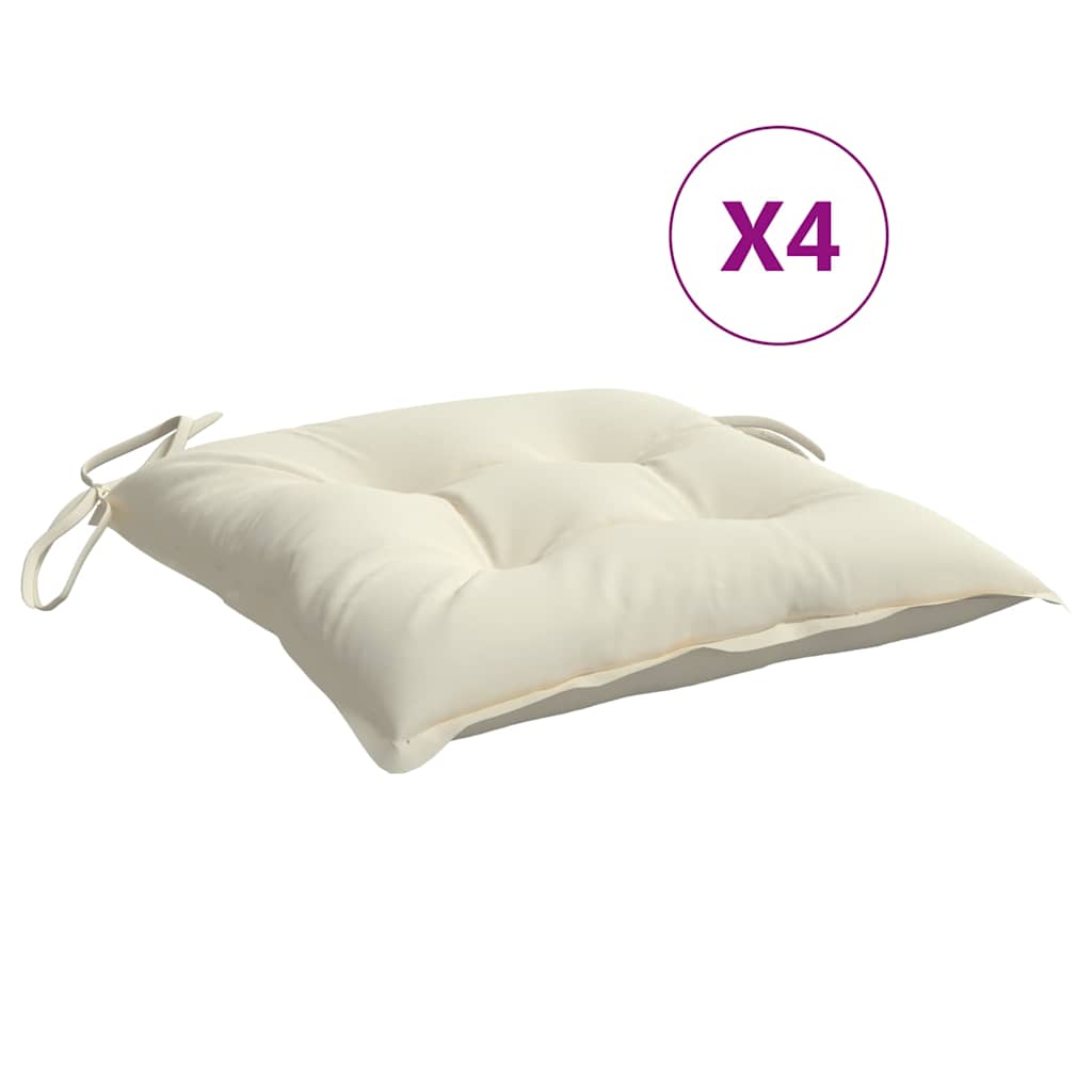 VIDAXL -Stuhlkissen 4 PCs 40x40x7 cm Oxford Fabric Crèmewit