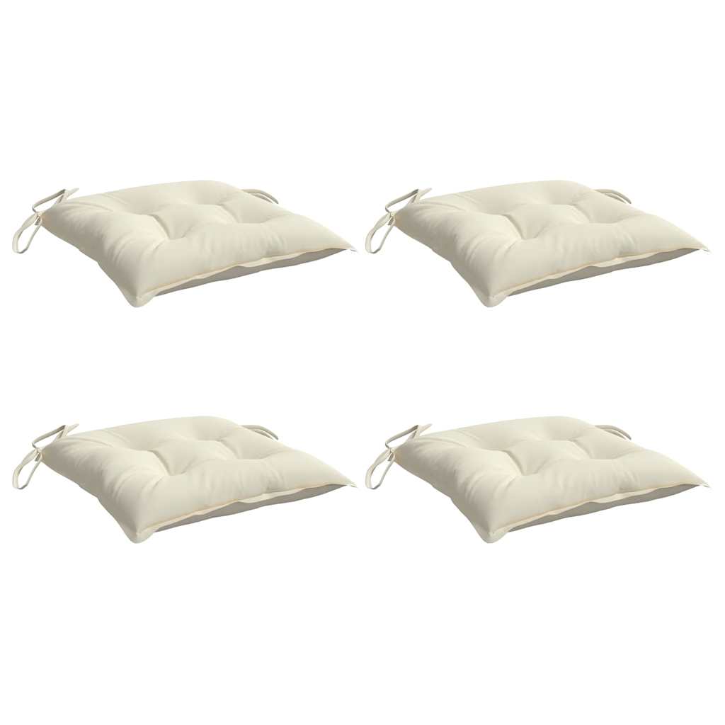 VIDAXL -Stuhlkissen 4 PCs 40x40x7 cm Oxford Fabric Crèmewit