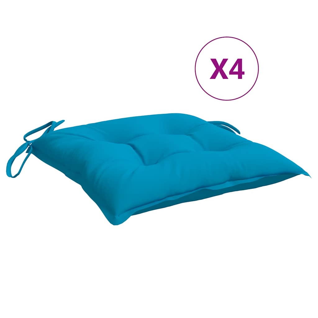 VIDAXL STUHR Kissen 4 Stcs 40x40x7 cm Oxford Stoff hellblau