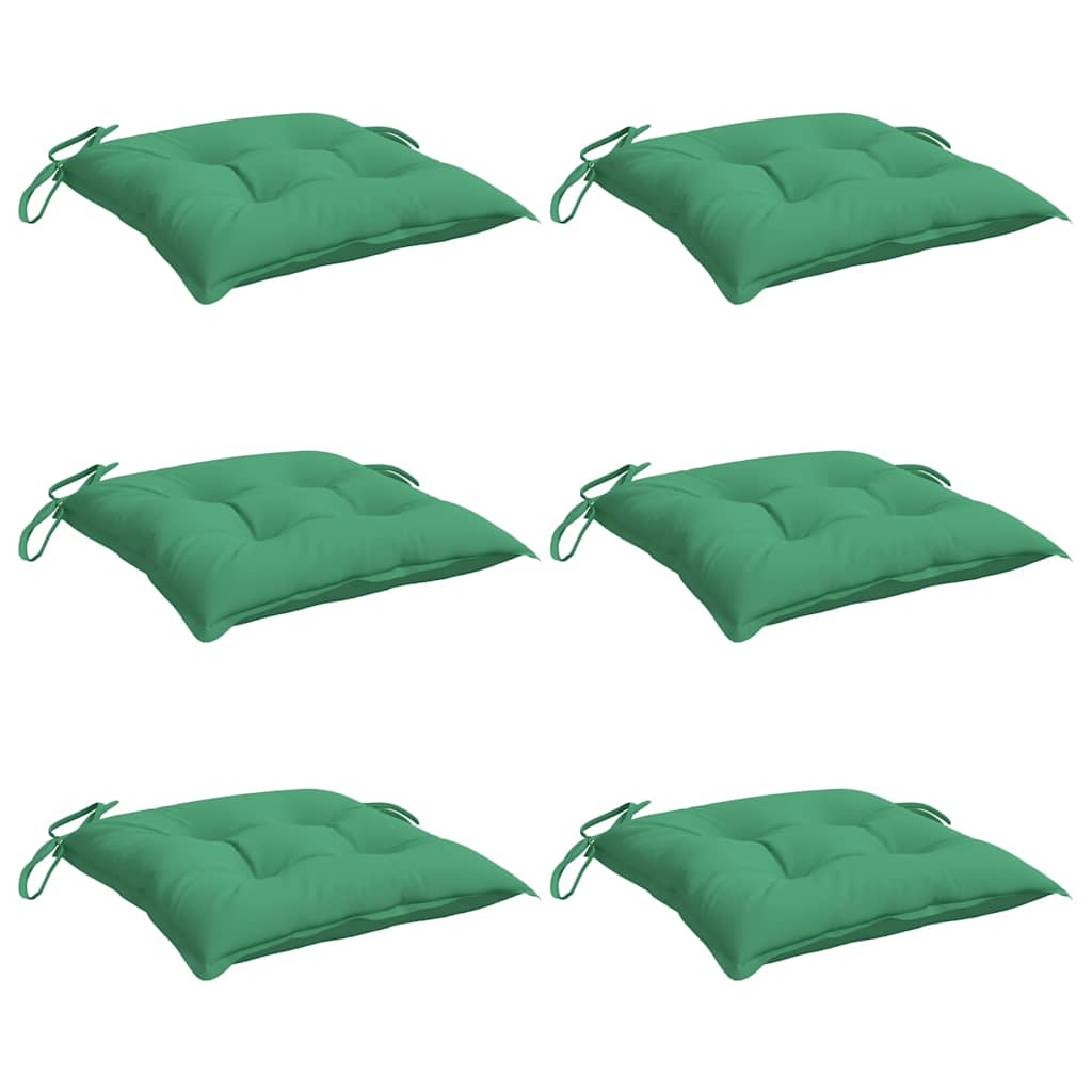 Vidaxx Stuhlkissen 6 Stück 40x40x7 cm Oxford-Stoff grün