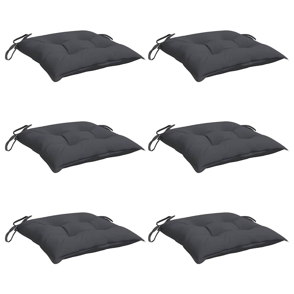 VidaXL Stuhlkissen 6 Stück 50x50x7 cm Oxford-Stoff Anthrazit