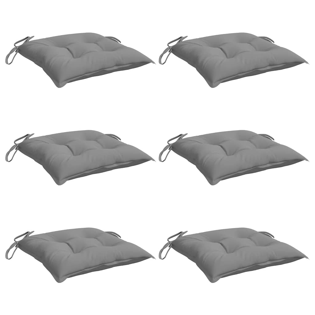 Vidaxx Stuhlkissen 6 Stück 50x50x7 cm Oxford-Stoff grau
