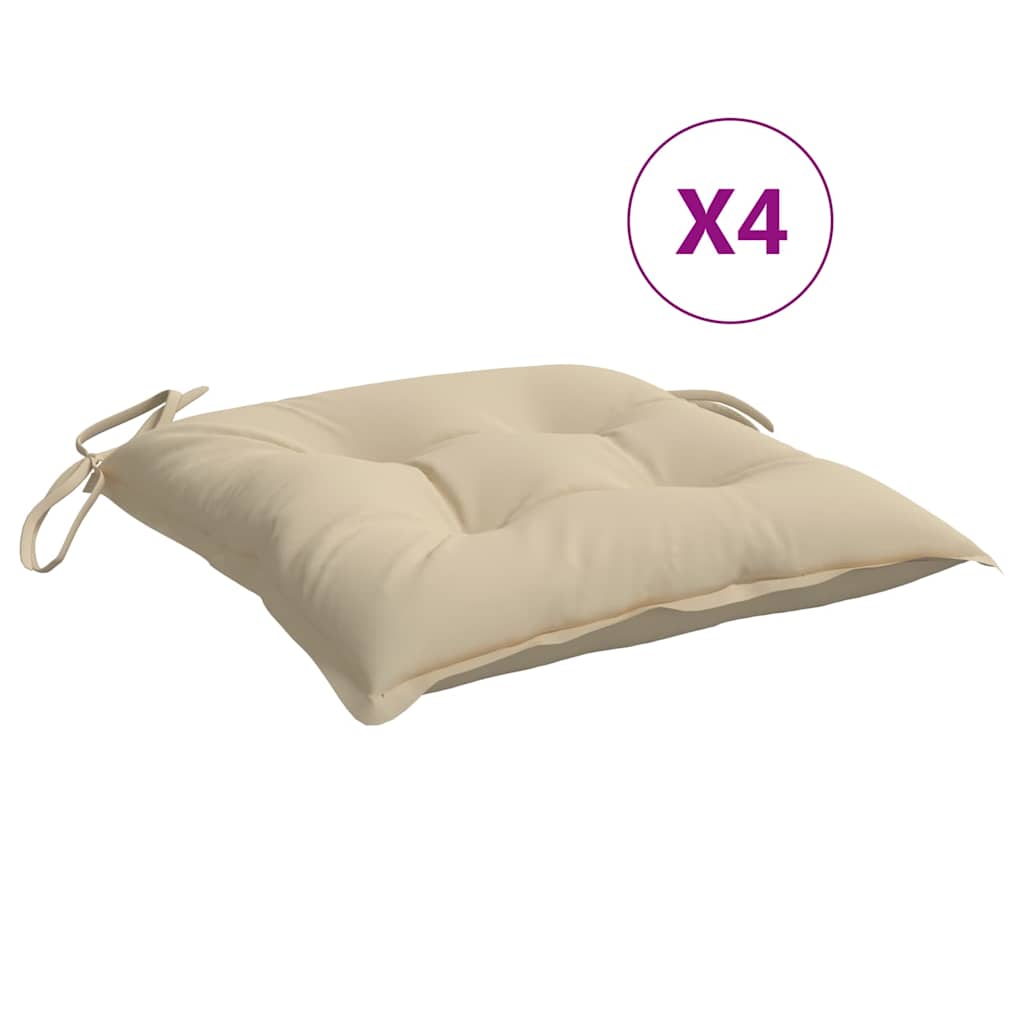 VidaXL Stuhlkissen 4 Stück 50x50x7 cm Oxford-Stoff beige