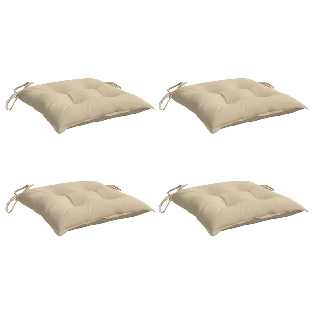 VidaXL Stuhlkissen 4 Stück 50x50x7 cm Oxford-Stoff beige