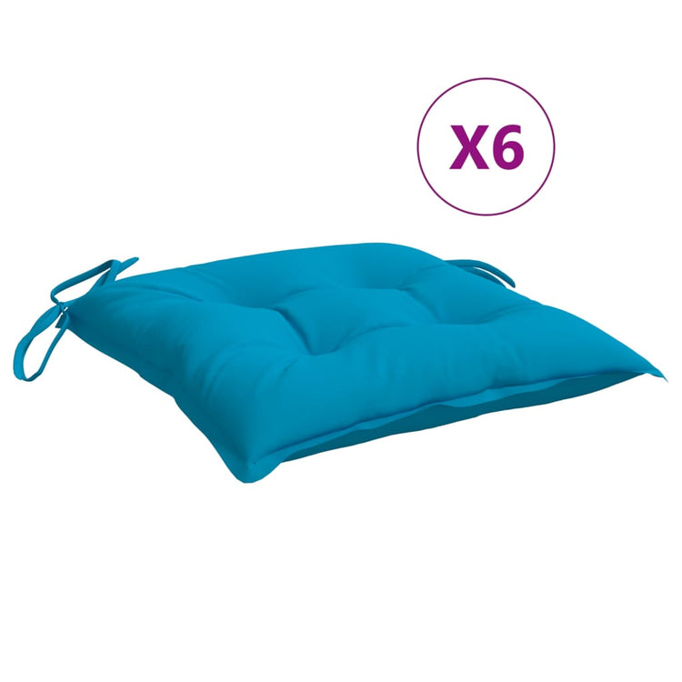 Vidaxl Stuhlkissen 6 ST 50 x 50 x 7 cm Oxford Stoff hellblau