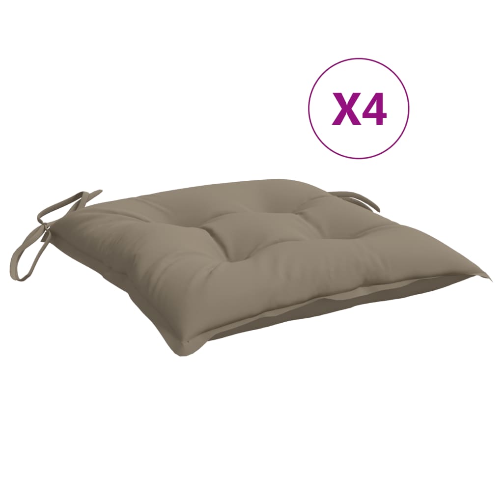 VidaXL Stuhlkissen 4 Stück 50x50x7 cm Oxford-Stoff Taupe