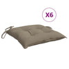 VidaXL Stuhlkissen 6 Stück 50x50x7 cm Oxford-Stoff Taupe