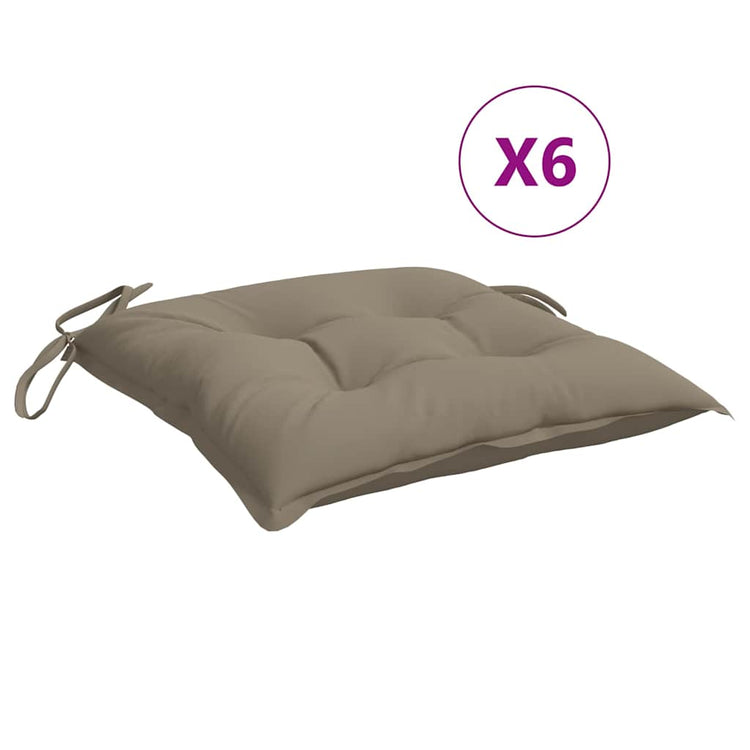 VidaXL Stuhlkissen 6 Stück 50x50x7 cm Oxford-Stoff Taupe