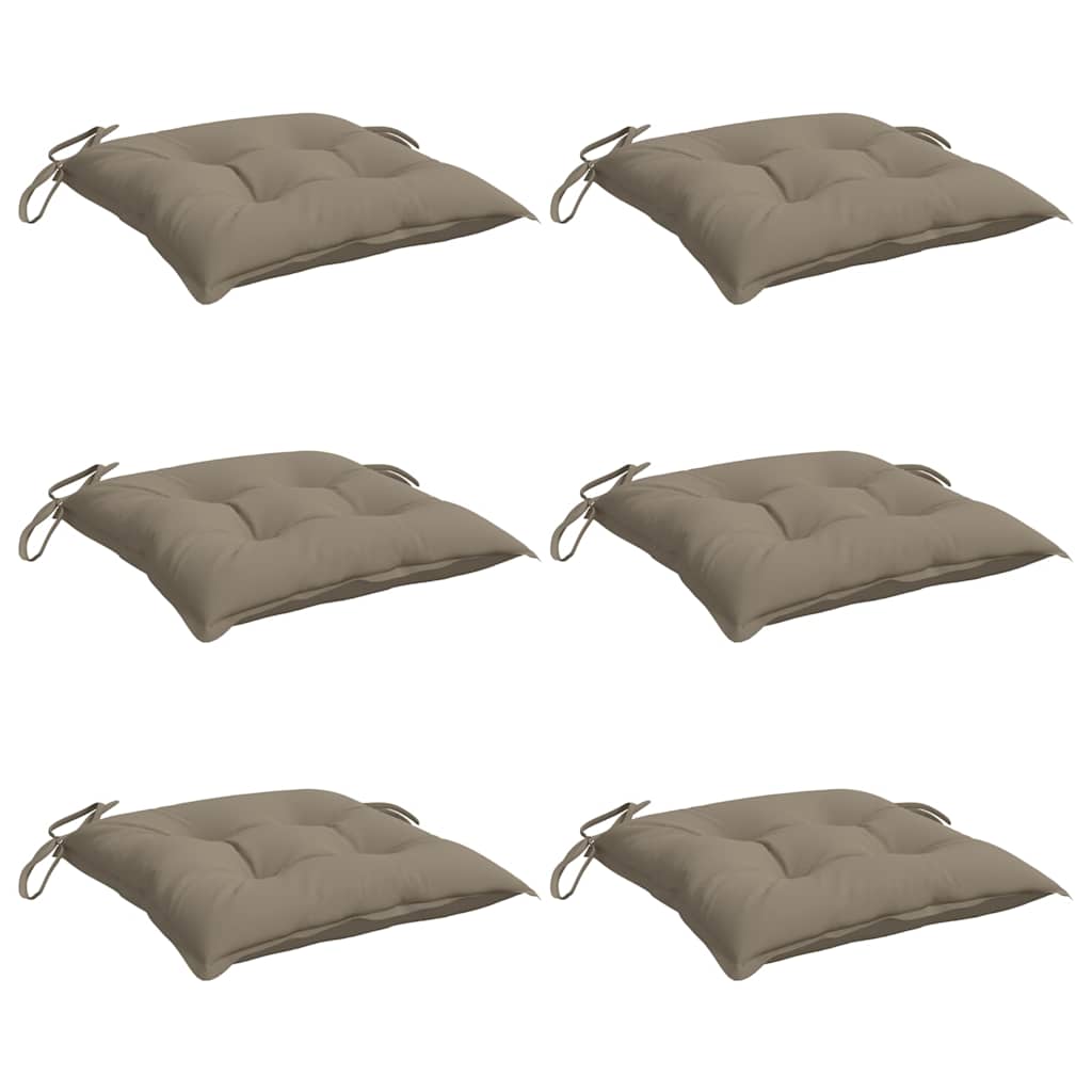 VidaXL Stuhlkissen 6 Stück 50x50x7 cm Oxford-Stoff Taupe