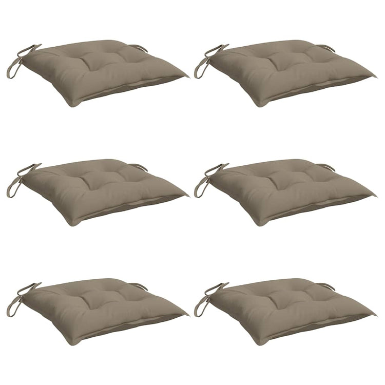 VidaXL Stuhlkissen 6 Stück 50x50x7 cm Oxford-Stoff Taupe