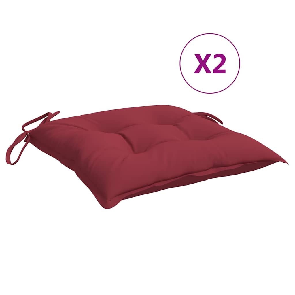 VidaXL Stuhlkissen 2 Stück 50x50x7 cm Oxford-Stoff weinrot