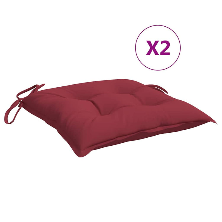 VidaXL Stuhlkissen 2 Stück 50x50x7 cm Oxford-Stoff weinrot