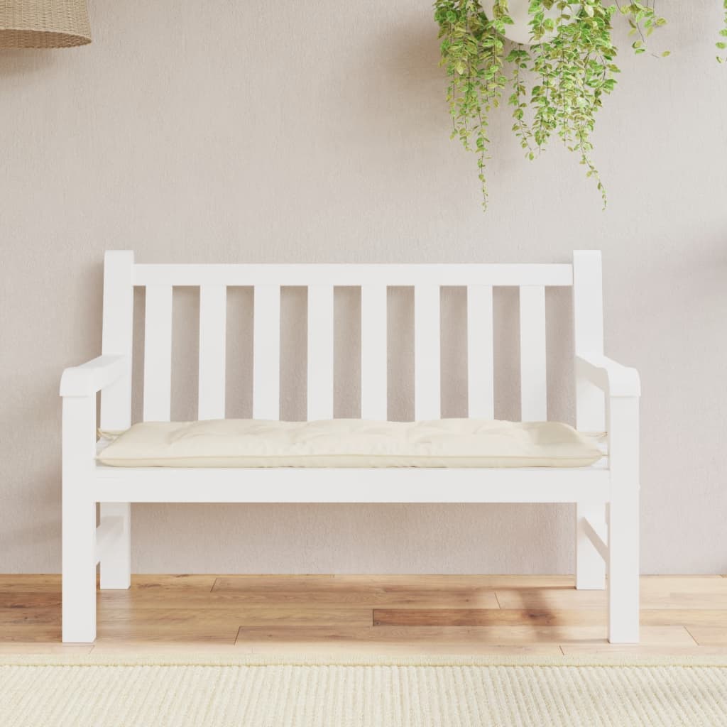 Vidaxl Garden Bench Kissen 120x50x7 cm Oxford Stoff Crème farbig