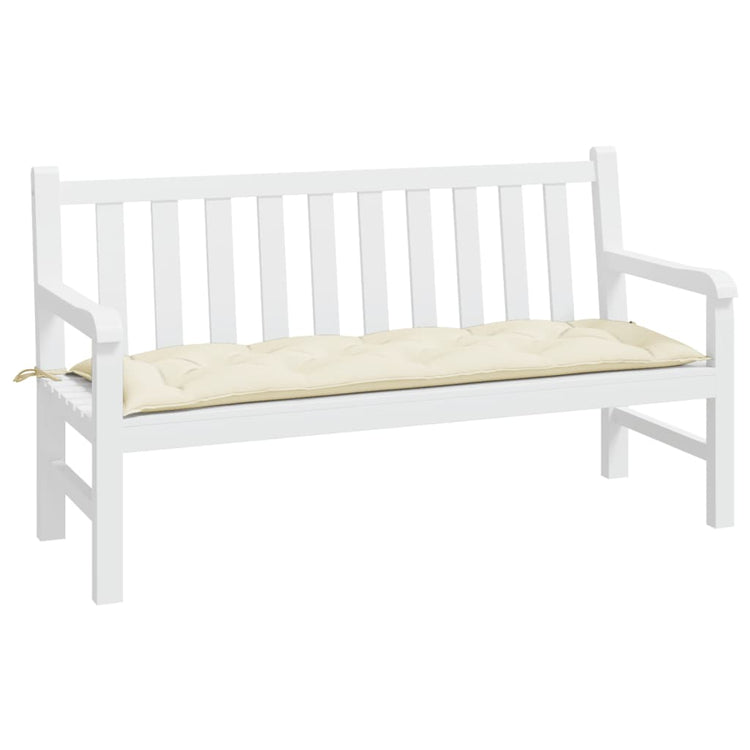 Vidaxl Garden Bench Kissen 150x50x7 cm Oxford Stoff Crèmewit
