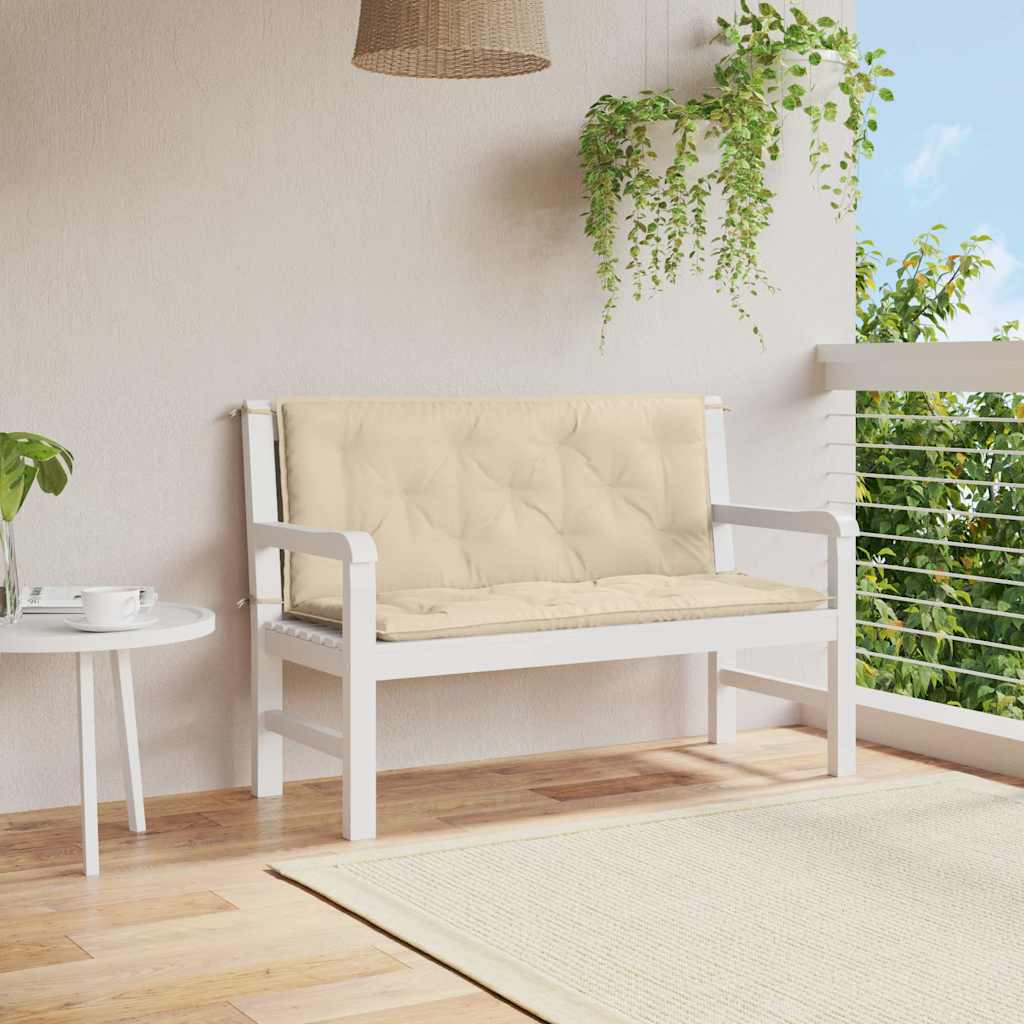 VIDAXL Gartenbankkissen 120x(50+50)x7 cm Oxford Stoff Beige