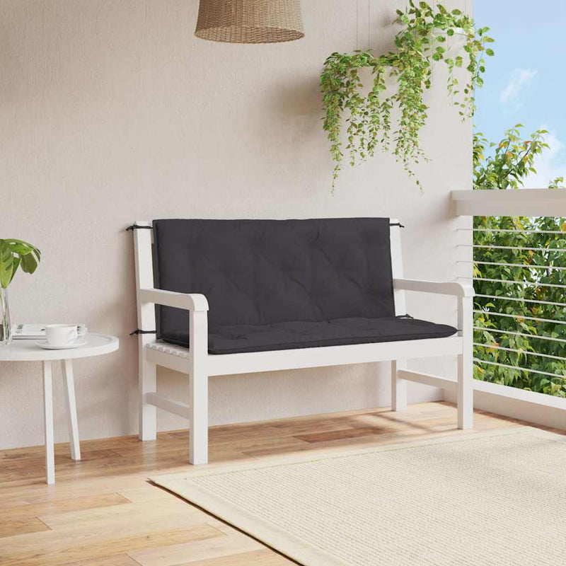 Vidaxl Gartenbank Kissen 120x (50+50) x7 cm Oxford Stoff schwarz