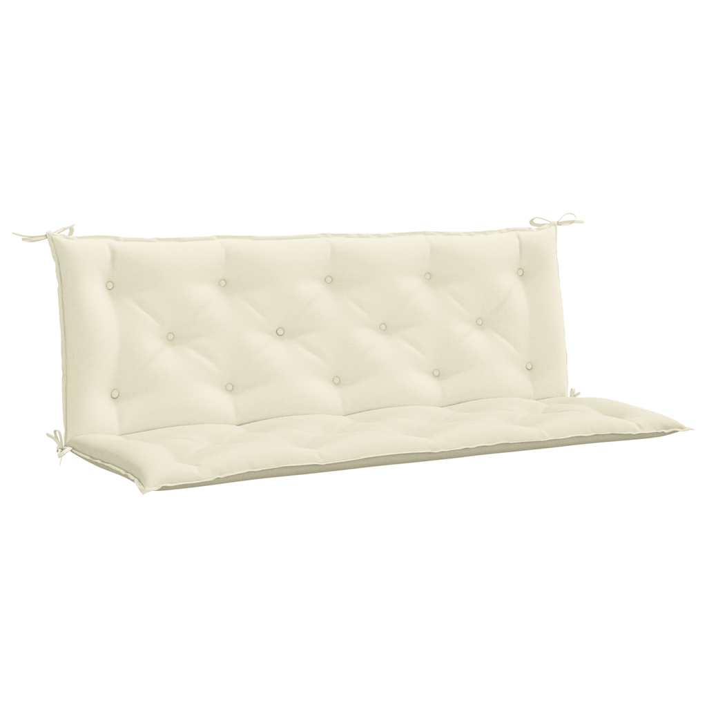 VidaXL Gartenbankkissen 150x(50+50)x7 cm Oxford Stoff cremeweiß