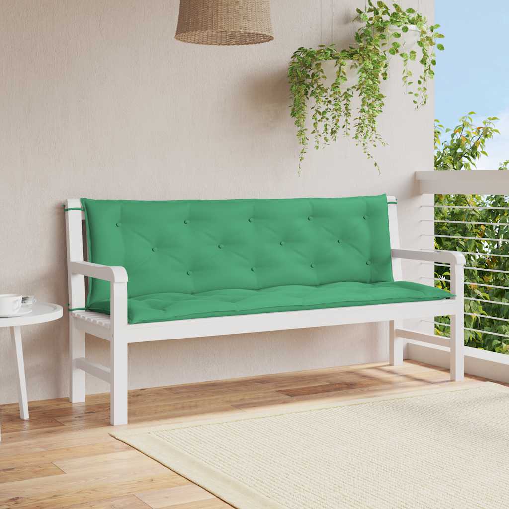 VidaXL Gartenbankauflage 150x(50+50)x7 cm Oxford-Stoff grün